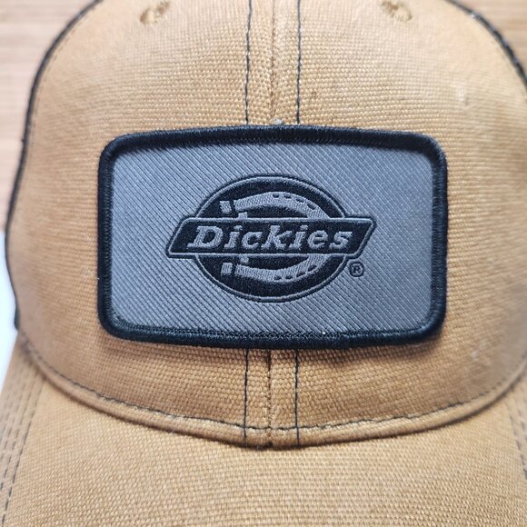 Dickies Men's Hat Cap Two-tone Brown and Black Snapback Mesh Back Truckes Hat - Picture 2 of 9
